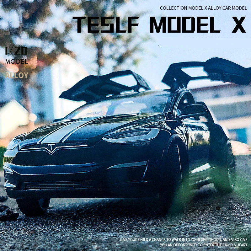 Модель автомобиля Tesla 1:20 из сплава модифицированная модель под давлением