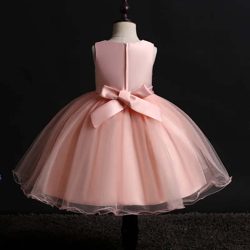 Элегантное рождественское платье для девочек розовое свадебное принцессы без