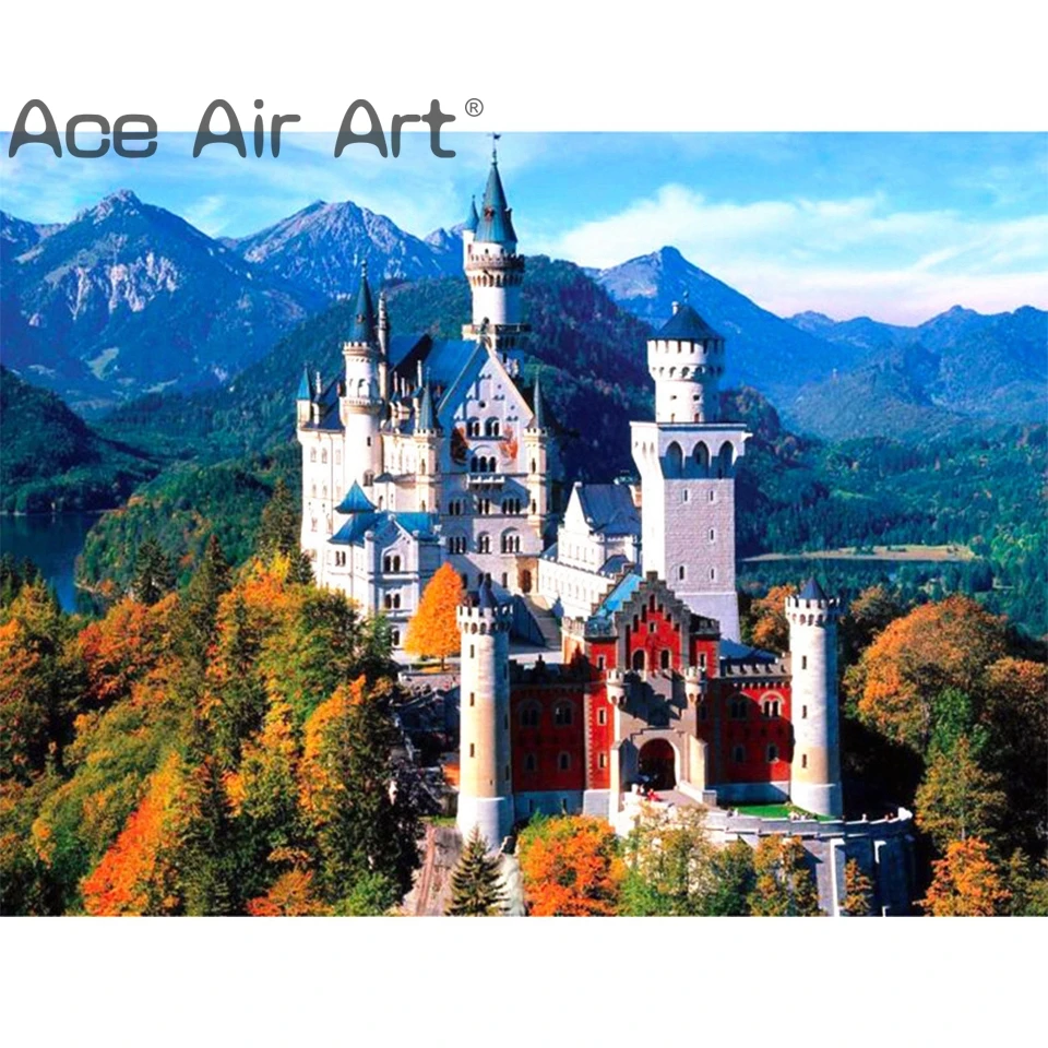 

5D DIY Diamond Embroidery Landscape Lighthouse Cross Stitch Kit Full Round Diamond Painting Neuschwanstein Castle,Germany