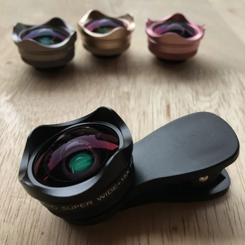 

4K HD mobile phone lens 0.45 undistorted wide angle 15 times macro HD lotus petal beauty face-lifting self-timer lens