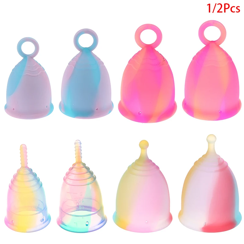 

1/2Pcs Mestrual Cup With Ring Hygiener Period For Women Menstruatie Cup Medical Grade Silicone Menstrual Cup Collector Menstrual