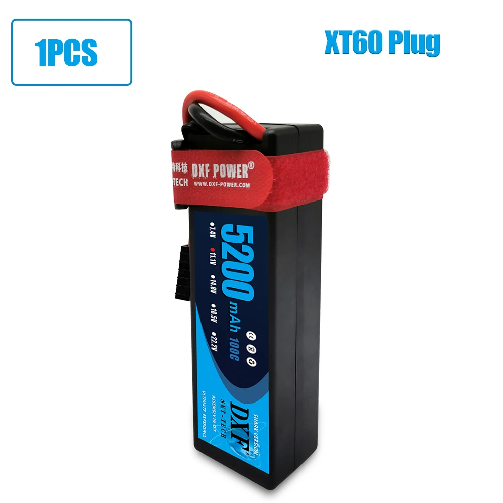 1PCS3S5200mahXT60 DXF Батарея Lipo 2S 3S 7,4 V 11,1 V 5200 мА/ч, 7000 мА/ч, 60C 120C 100C 200C 25C 50C на колесиках 1000 мАч 3S FPV RC вертолет автомобиля - Цвет: 1PCS3S5200mahXT60