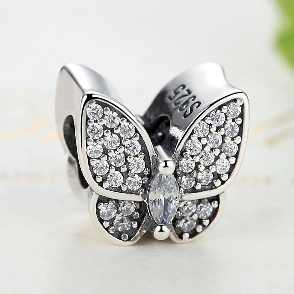 Европейский Шарм из стерлингового серебра 925 пробы с кристаллами циркония и