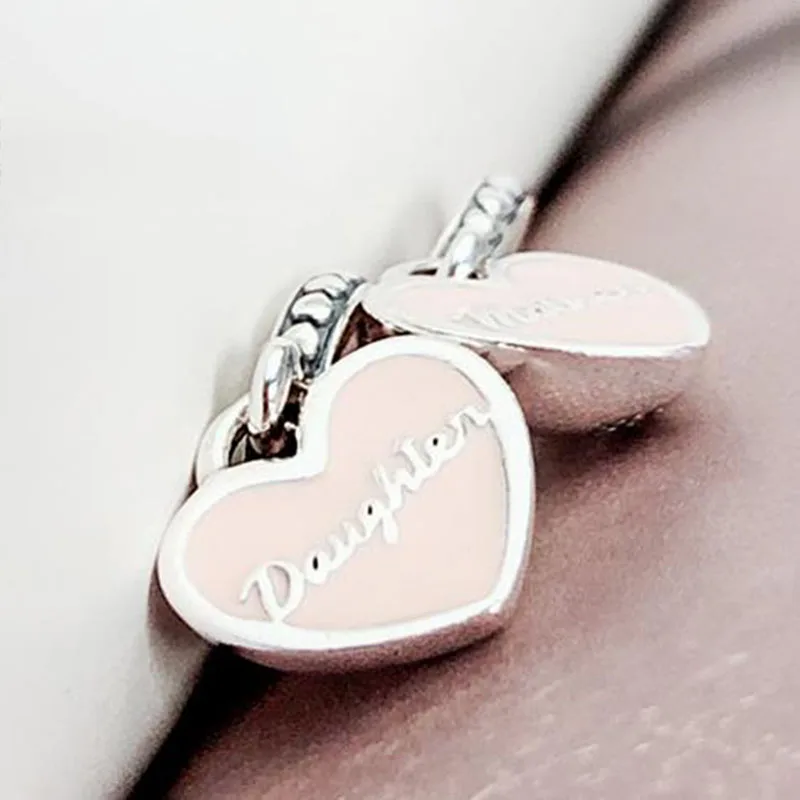 

100% 925 Sterling Silver Charm New Mother's Day Silvery Heart Pendant Fit Pandora Women Bracelet & Necklace Diy Jewelry