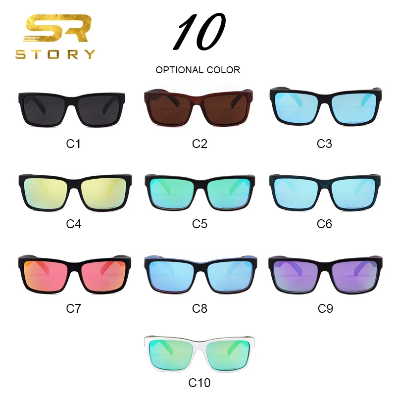 

STORY 2020 Men Sunglasses Polarized Driving Fishing Brand Design Cool Shades Mirror Lens Square Sun Glasses Male Outdoor Sport