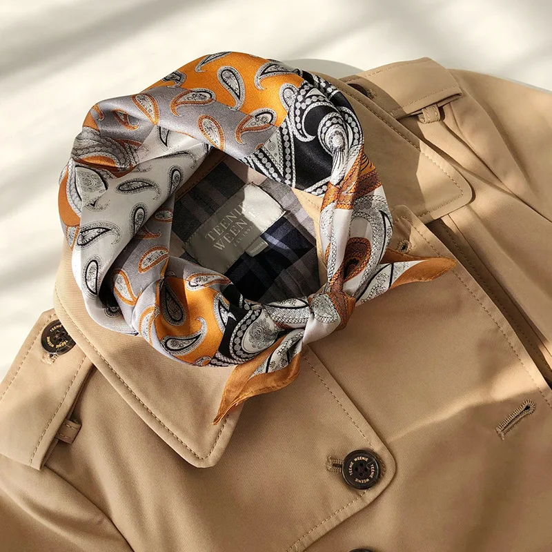 

2020 New Scarf Cashew Flower Retro Korean Silk Scarf Spring Silk Scarf