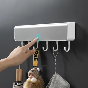 wall mounted storage rack shelf with drawers hooks bathroom door punch free clothes hanger key organizer box kitchen accessories free global shipping