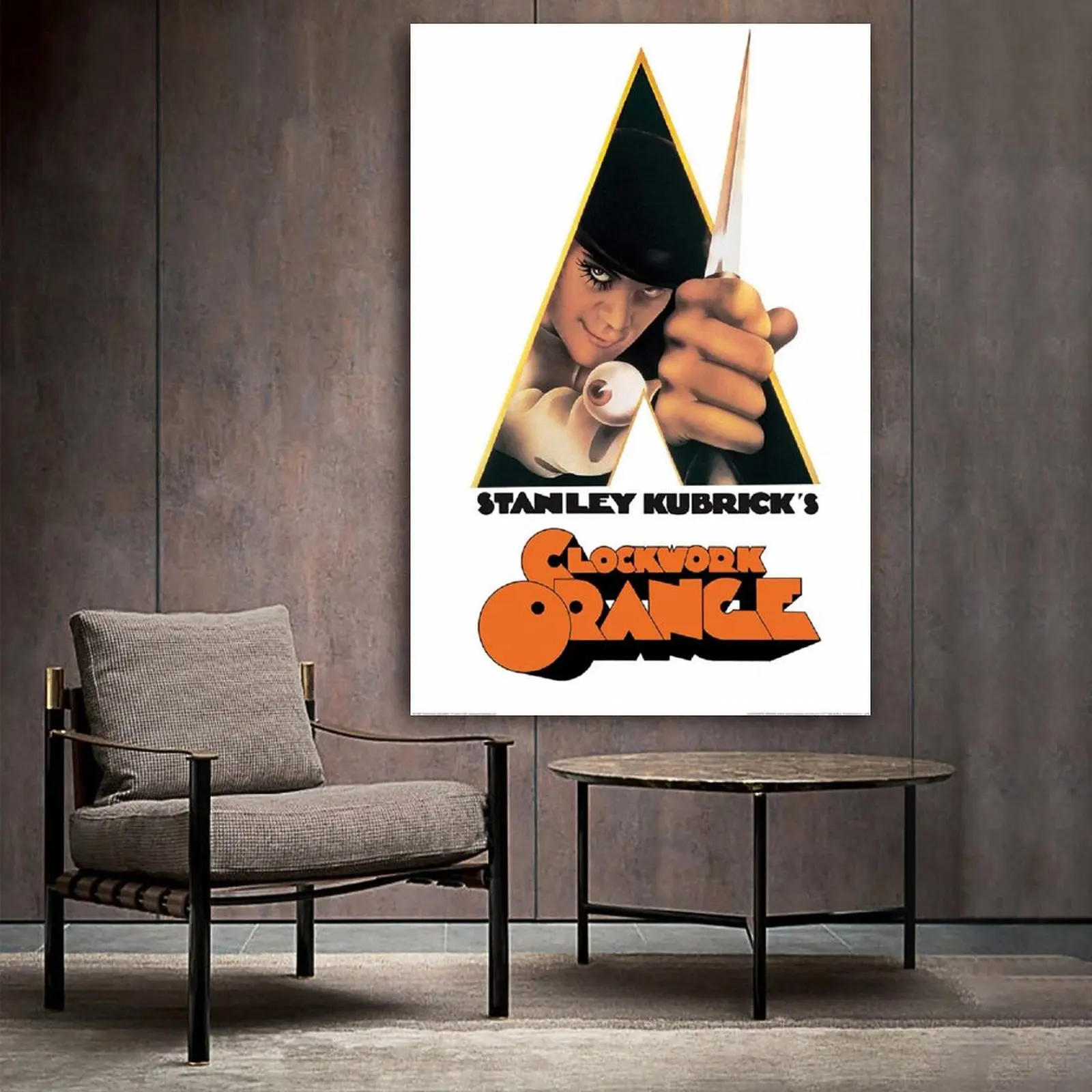 Заводная Картина на холсте с оранжевым ножом Настенная картина для гостиной