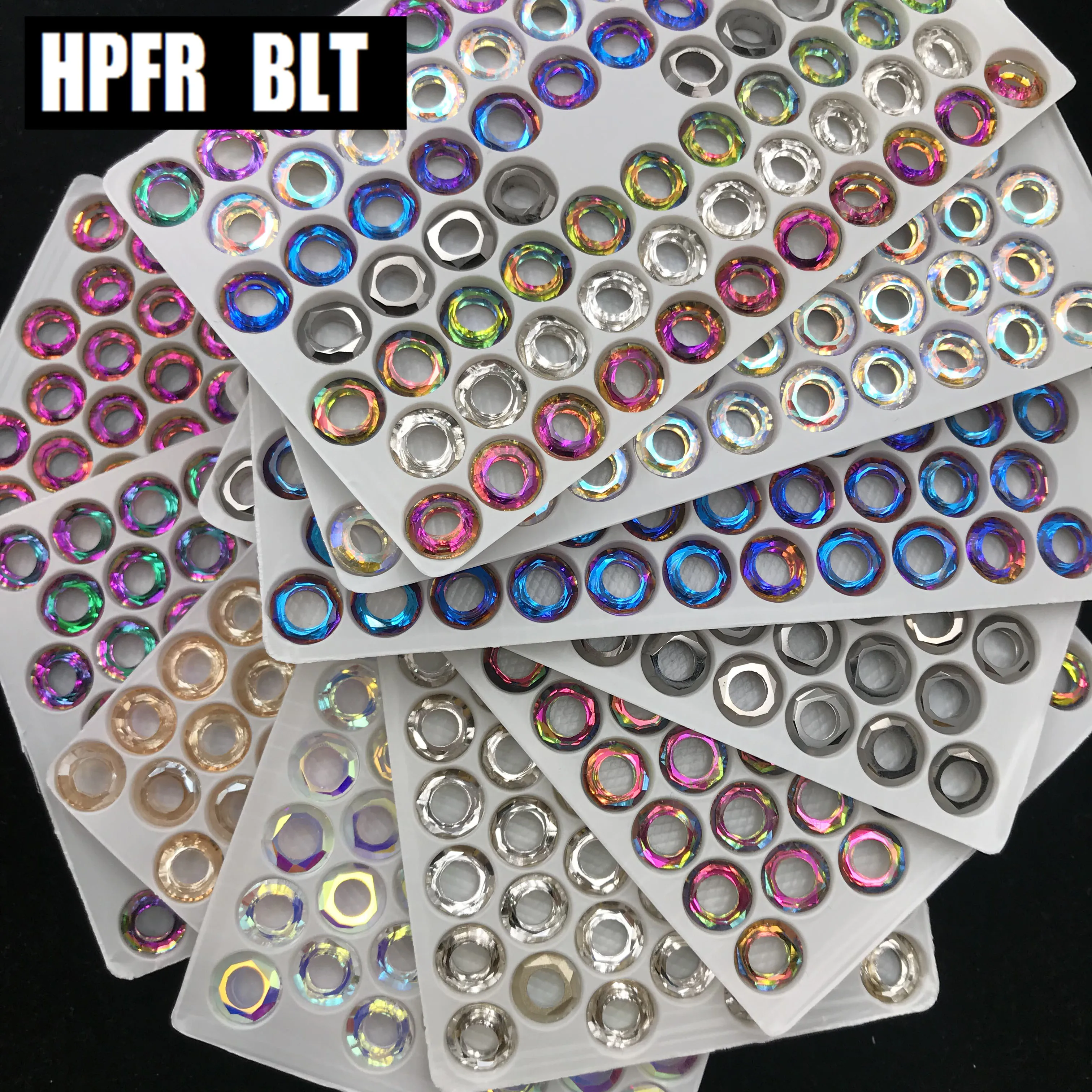 Круглые стеклянные стразы 9 цветов гальваническое покрытие без исправлений для 3D