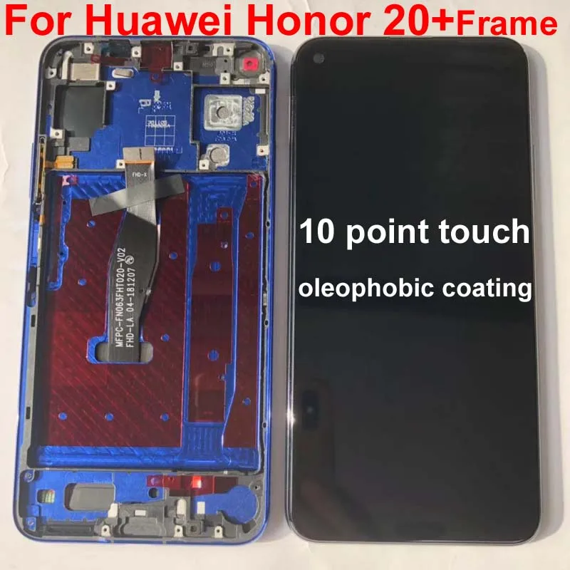 ЖК-дисплей 6,26 для huawei honor 20 honor 20 YAL-L21 YAL-L41 YAL-AL10 ЖК-дисплей Дисплей кодирующий преобразователь сенсорного экрана в сборе+ рамка
