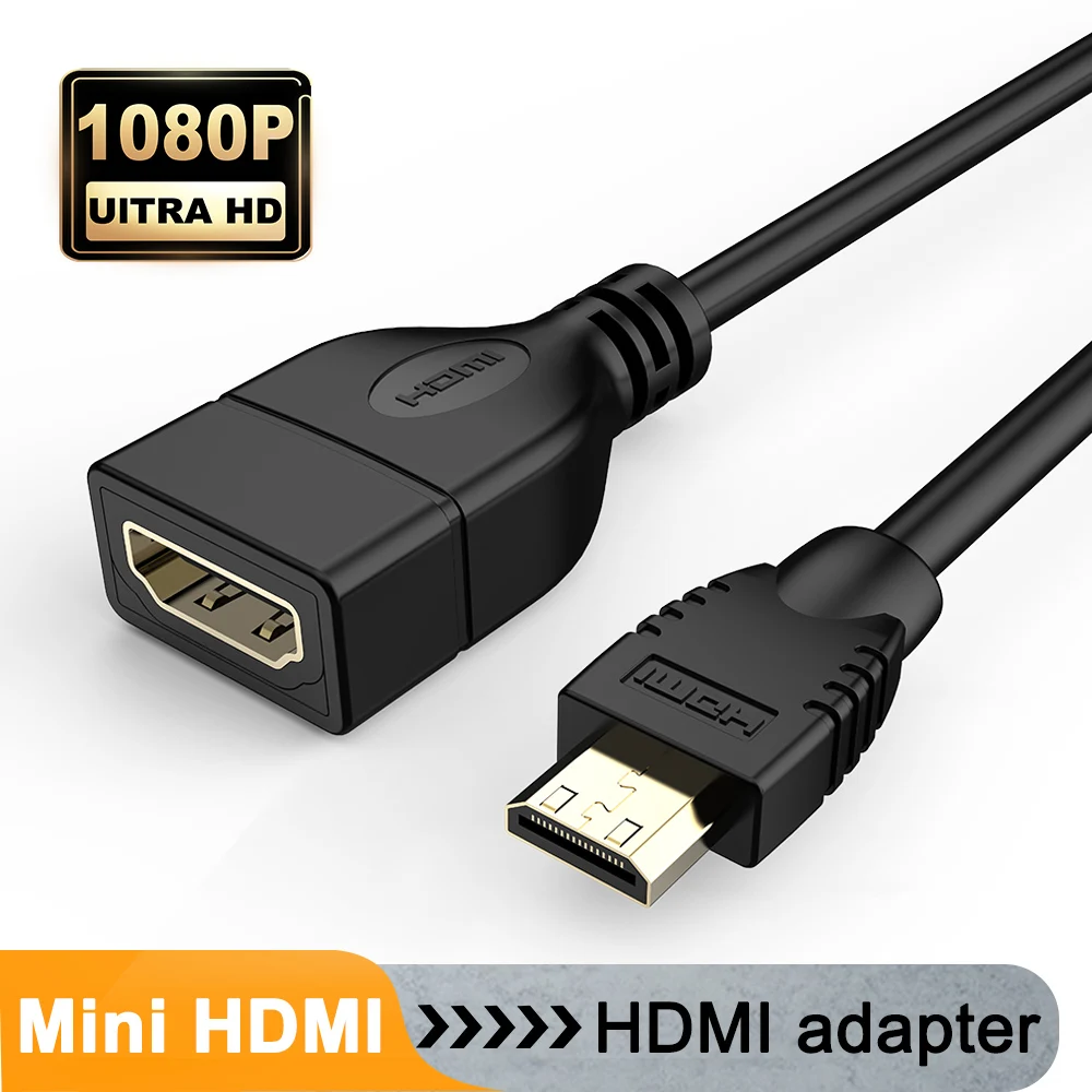 Переходник Mini HDMI (штекер)/HDMI (гнездо) 1080P 3D соединитель расширителя для HDTV