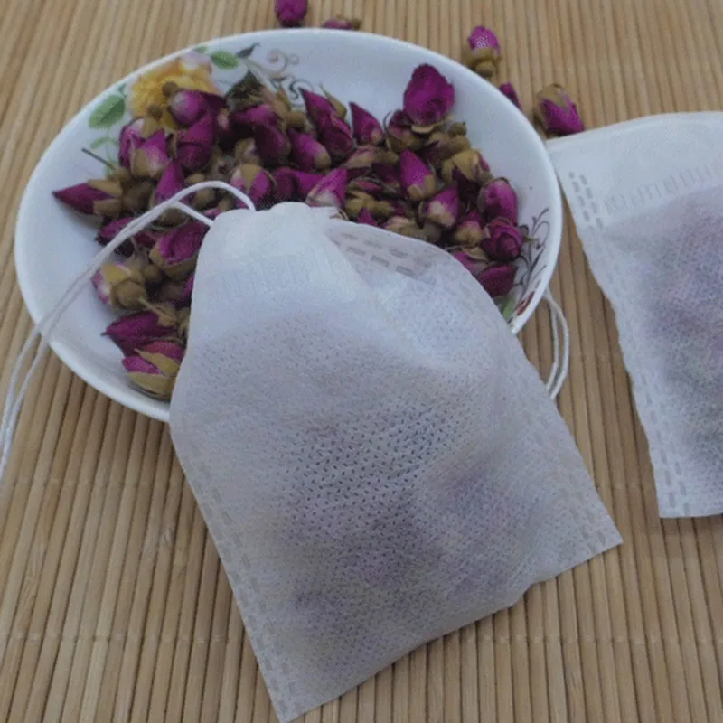 100pcs 5.3 X 7cm Empty Teabags String Heat Seal Filter Paper For Herb Loose Tea Bag