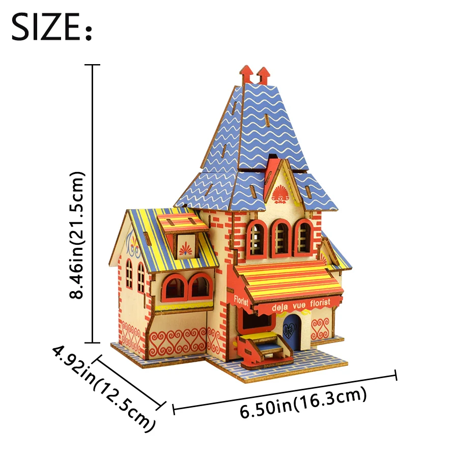 Деревянный 3D-пазл для детей игрушка сделай сам в стиле архитектуры сборка