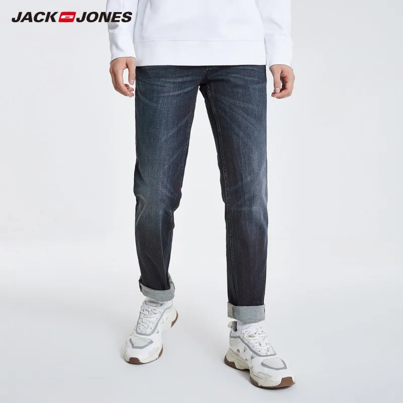 JackJones мужские осенние и зимние Стрейчевые хлопковые прямые джинсы, мужская одежда 219132566