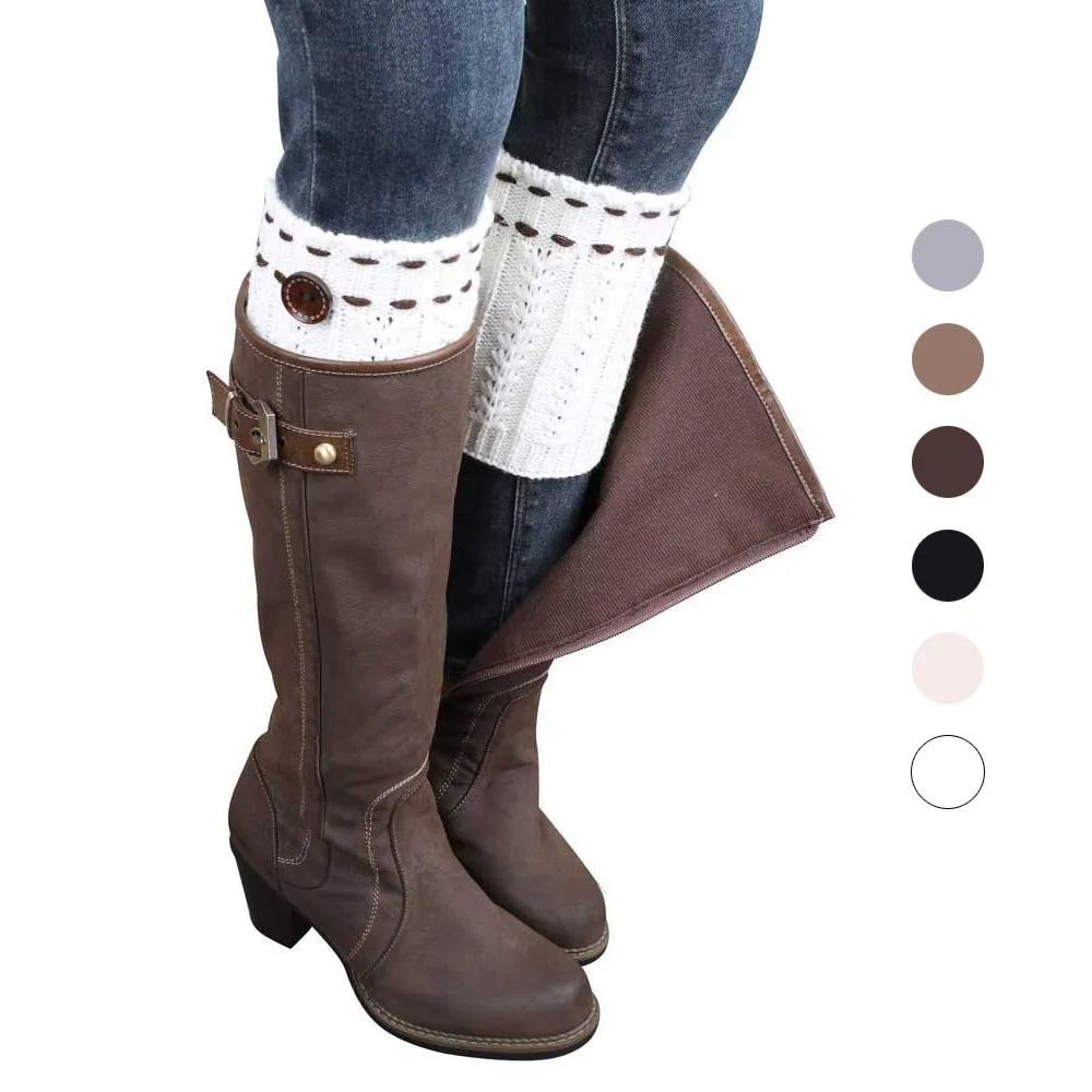 Новинка 2019 года Лидер продаж зимние женские вязаные гетры 1 пара носки сапоги