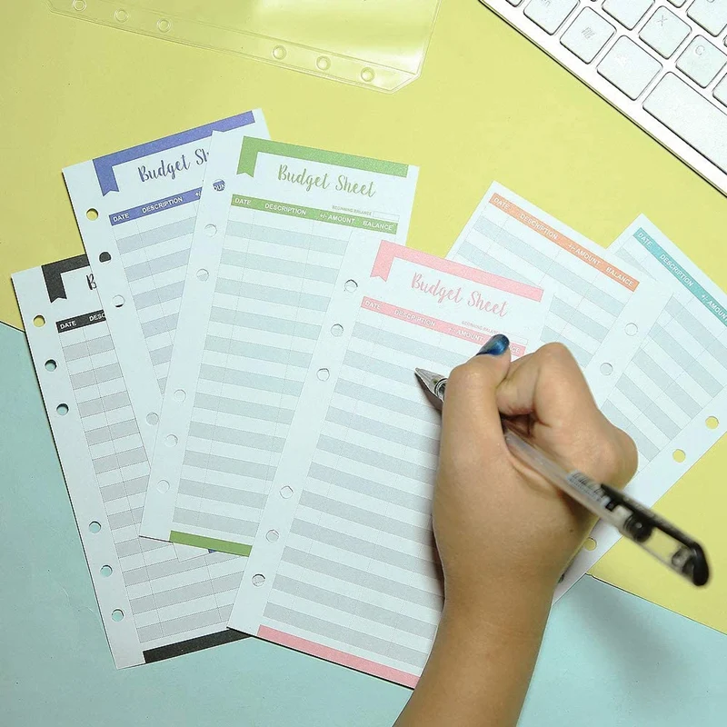 

A6 PU Leather Ring Binder for Bill Planner, Waterproof Cash Budget Envelopes Syste