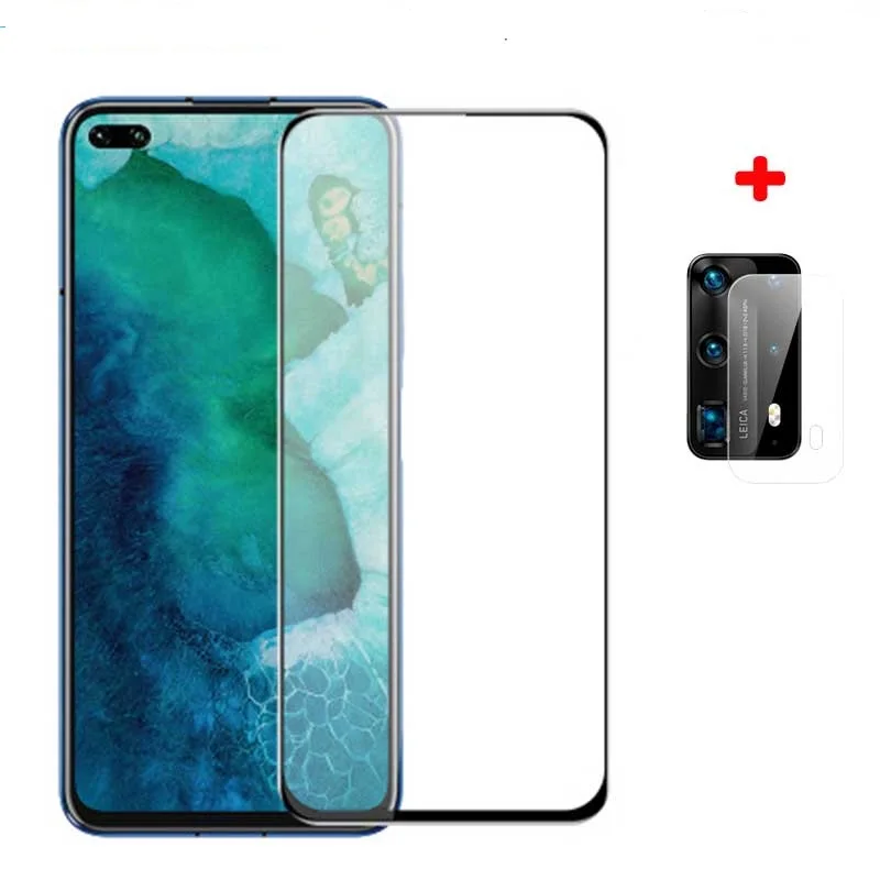 

2-in-1 Full Glue Tempered Glass For Huawei P40 Pro Plus Screen Protector Lens Glass Huawei P40 5G P40pro P40Pro+ Camera Film