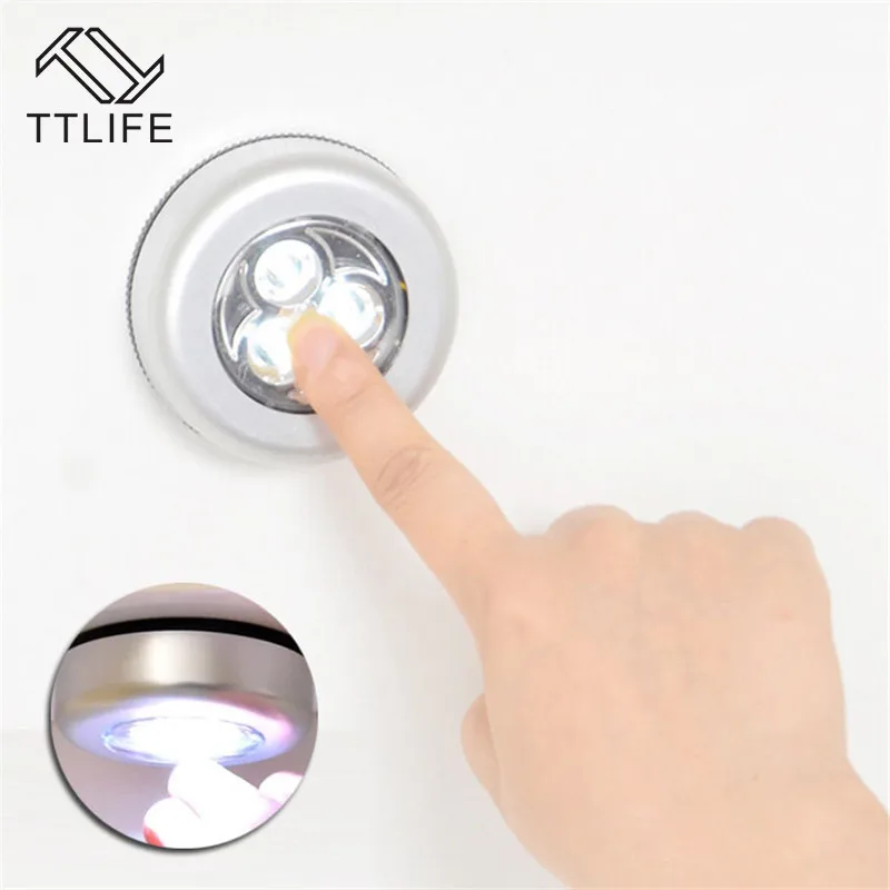 TTLIFE светодиодный сенсорный светильник для дома, кухни, под шкаф, для шкафа, для шкафа, нажимается на лампе, на батарейках, для шкафа, палка, Сенсорная лампа, светодиодный светильник
