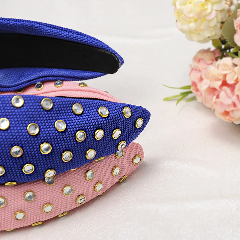 2019 винтажная Женская повязка на голову Стразы с драгоценными камнями тюрбан