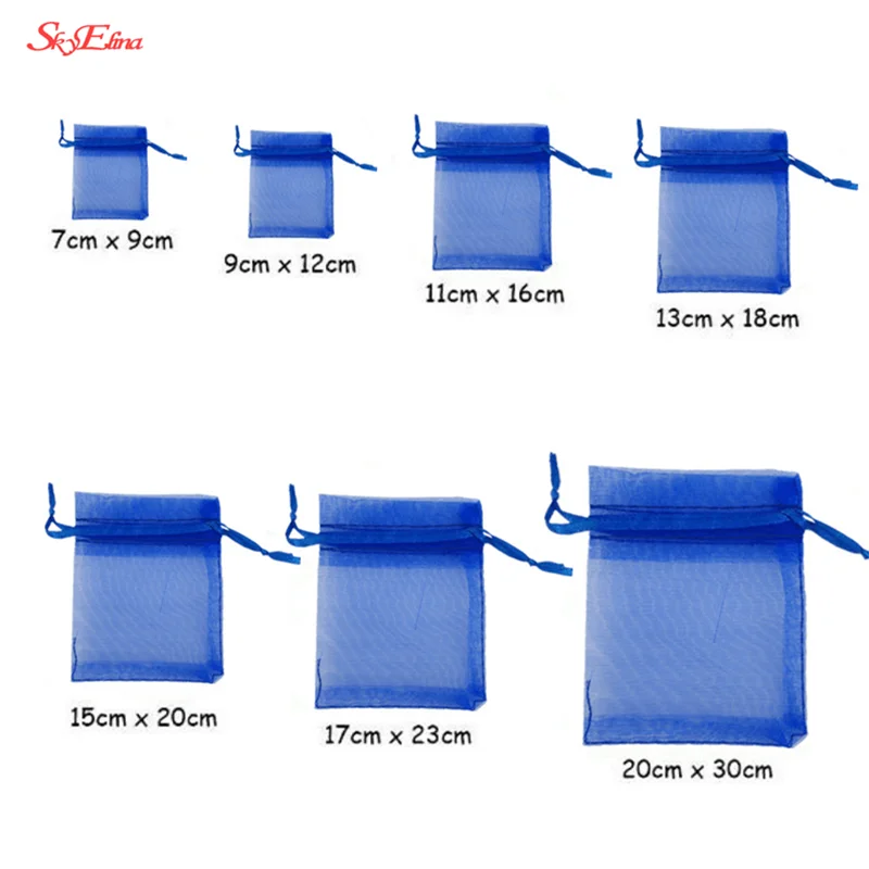 100 шт органзы Подарочные мешки Свадебные украшения вечерние мешочек для хранения