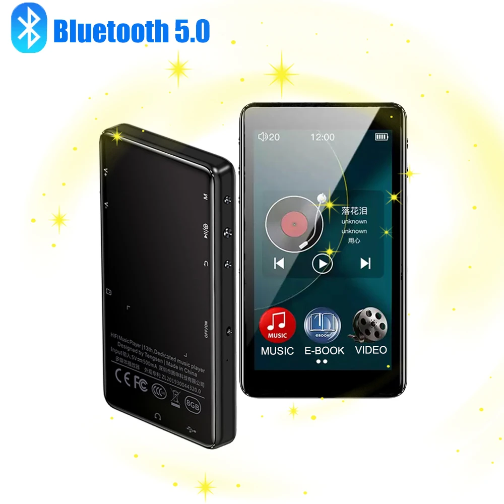 HIFI MP3 плеер с Bluetooth 4,0 спортивный цифровой звук MP3 музыкальный плеер Видео плеер FM радио встроенный динамик плеер