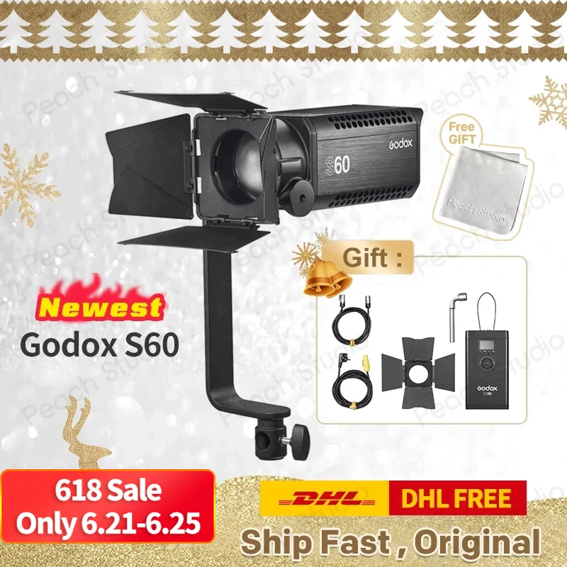 В наличии Godox S60 светодиодный фокусировки светильник для фото студия tiktok Youtube Live PK