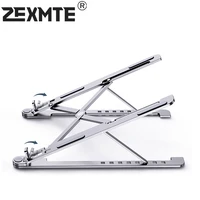 zexmte aluminum laptop stand for macbook foldable laptop holder adjustable non slip notebook support bracket dell ipad pro rack