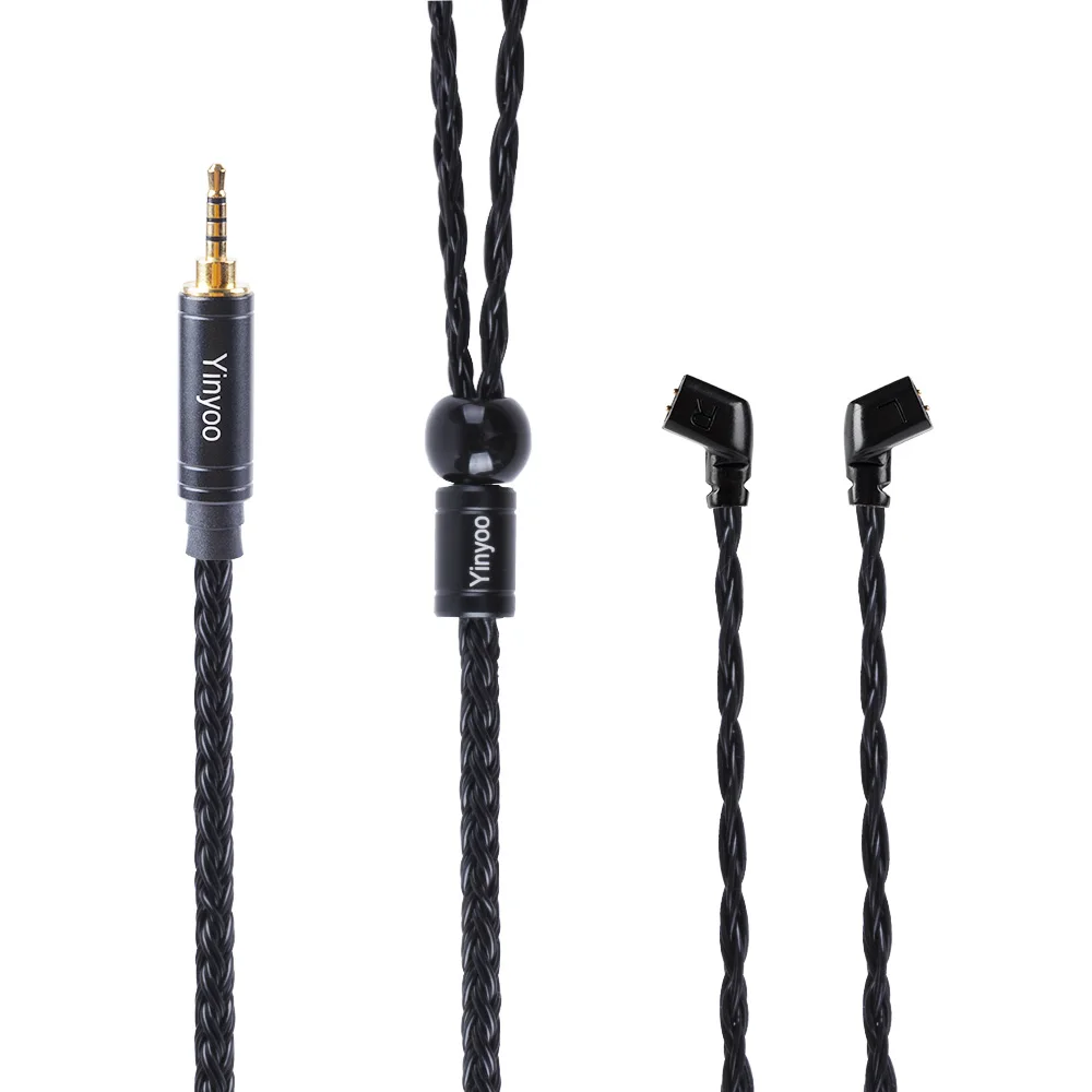 QDC 2.5mm Yinyoo 16 Core посеребренный кабель 2,5/3,5/4,4 мм балансный кабель с MMCX/2pin/QDC разъем для KZZS10 PRO AS10 ZSX BLON BL03 - Цвет: QDC 2.5mm