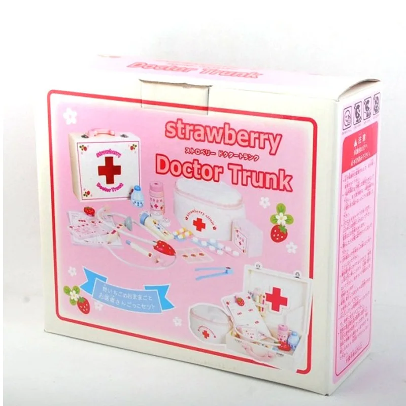 Деревянная игрушка-врач детская медицинская коробка японская имитация набор