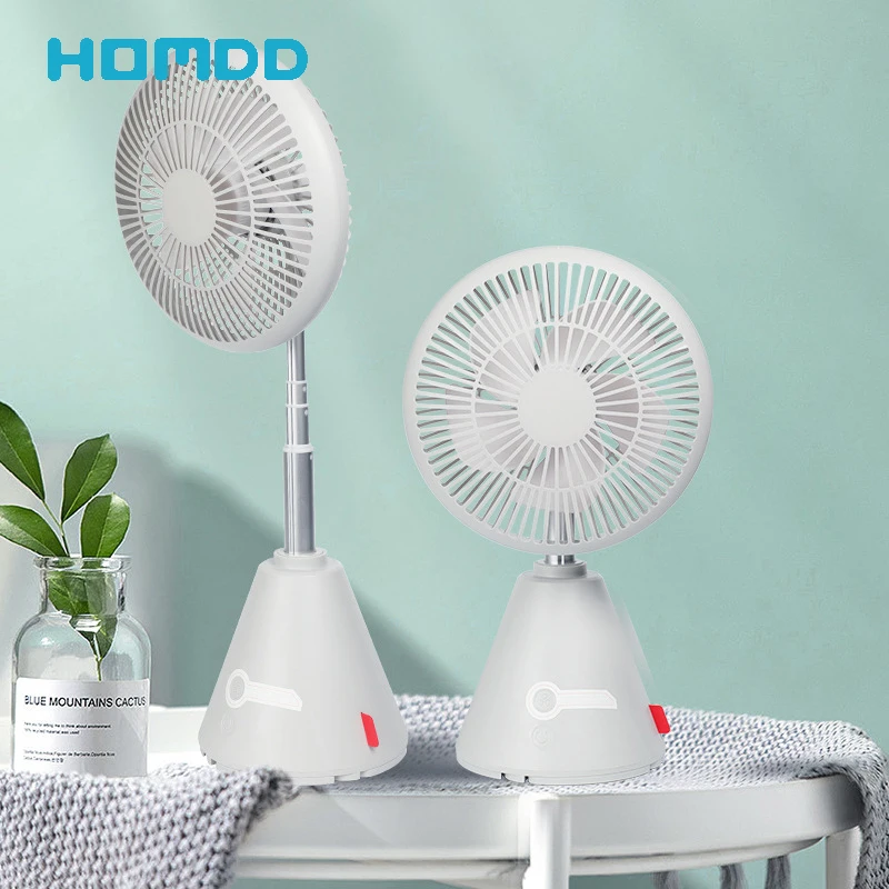 HOMDD Floor Standing Fan Portable Air Conditioning Rechargeable Fan usb Small Fan Home Desktop Retractable Folding Electric Fan