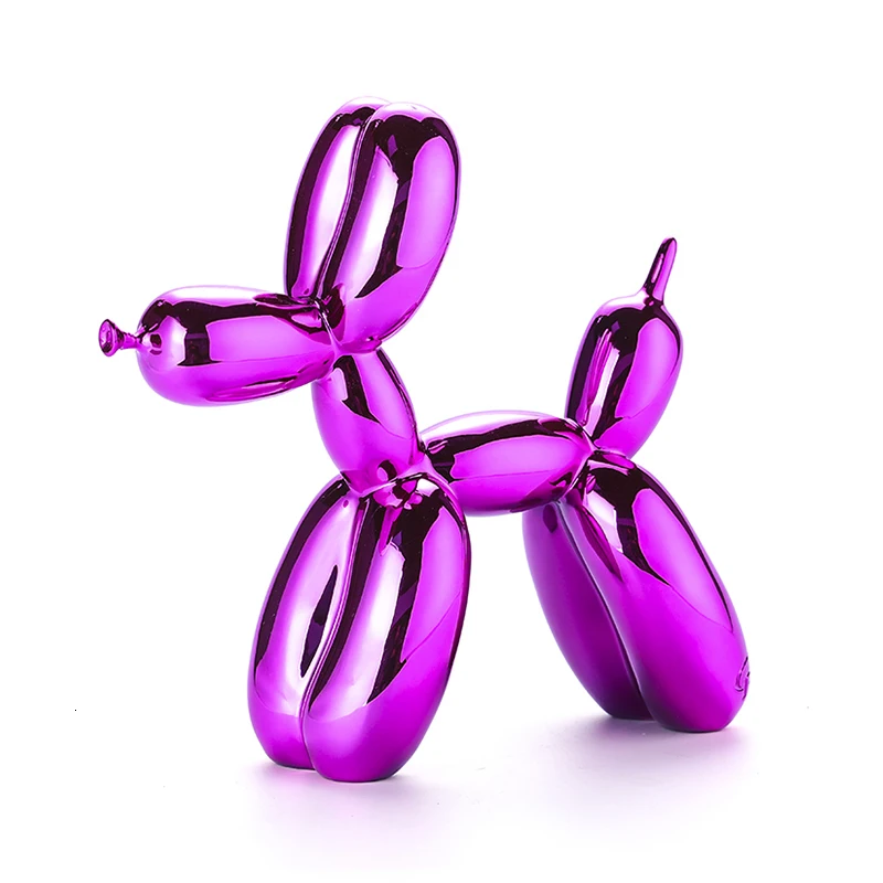 Purple Jeff Koons блестящие воздушные шары статуя собаки моделирование собаки Животное Искусство Скульптура Смолы ремесленника украшения дома аксессуары - Цвет: Purple