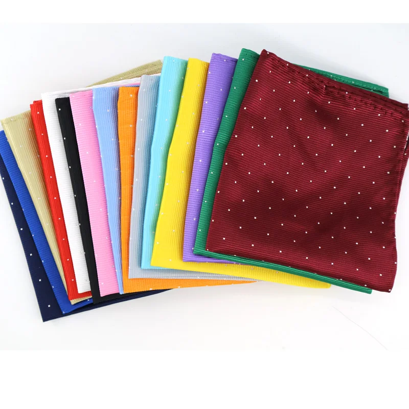 

Men's Pocket Square Fashion 25CM Handkerchief Polka Dot Solid Hanky Men Suit Chest Towel Accessories For Business Wedding Party