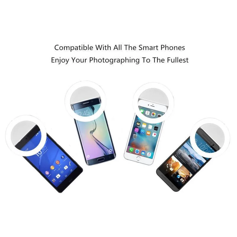 USB селфи кольцевой светильник круглый портативный для смартфона круглая