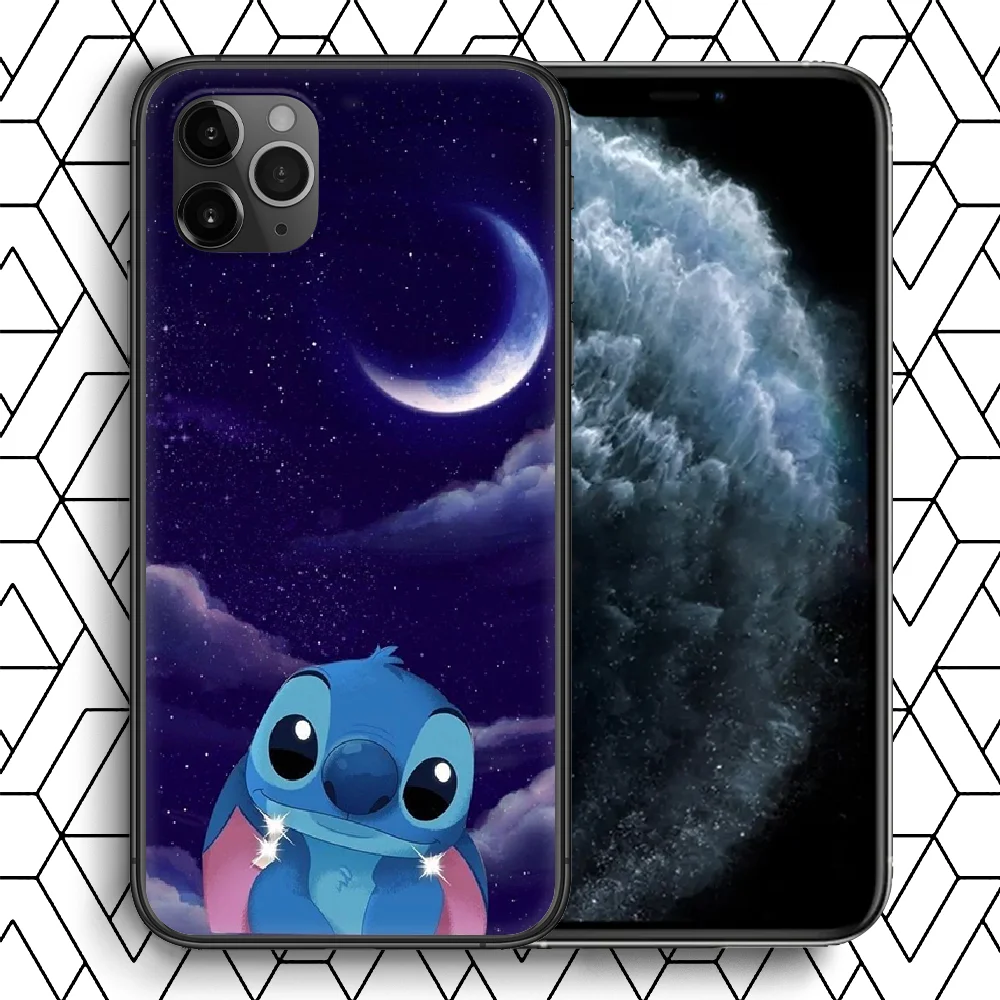 

Cute Cartoon Stitchs Phone Case For Iphone 4 4s 5 5S SE 5C 6 6S 7 8 Plus X XS XR 11 12 Mini Pro Max 2020 Black Cover Pretty