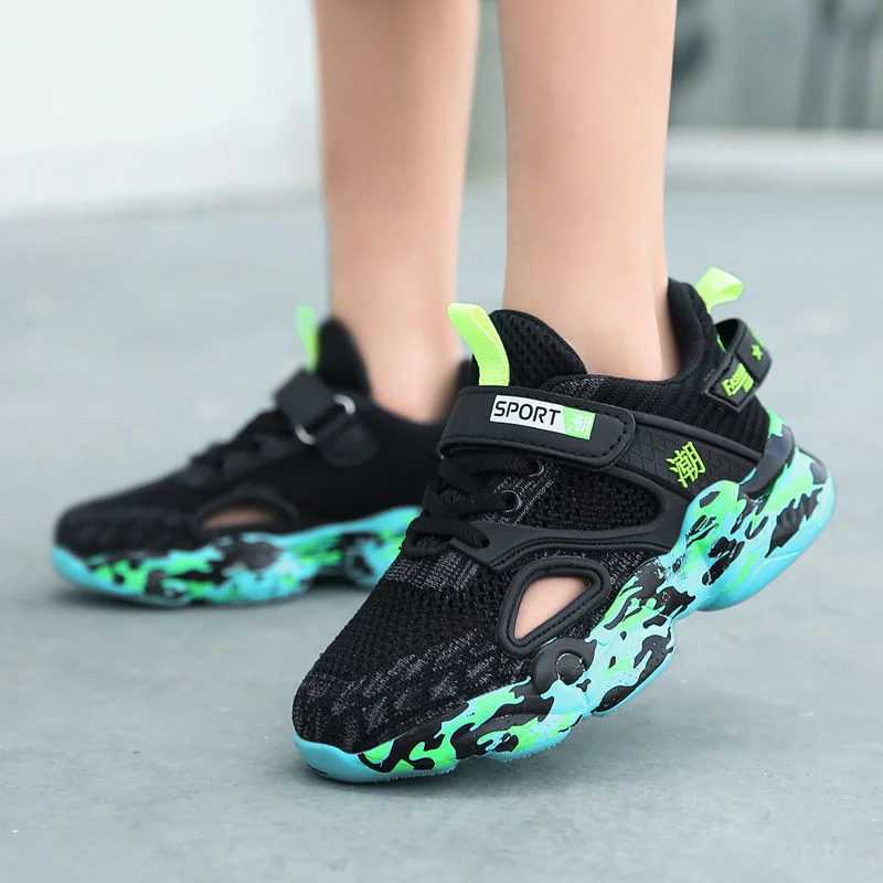 

Children's Shoes Boys' Spring Running Middle School And Autumn Mesh Breathable Casual Sneakers Lightweight Summer Running