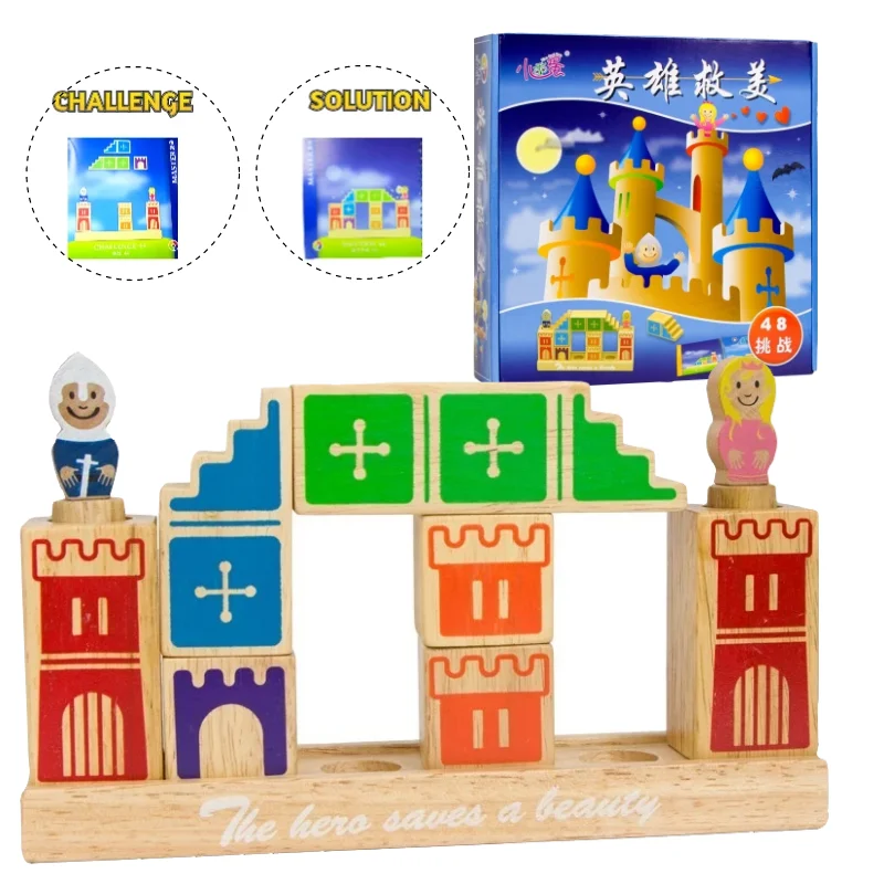 

Wooden 3D Path-Building Deluxe Cognitive Skill-Building Preschool Puzzle Board Game Featuring 48 Playful Challenges For Ages 4+