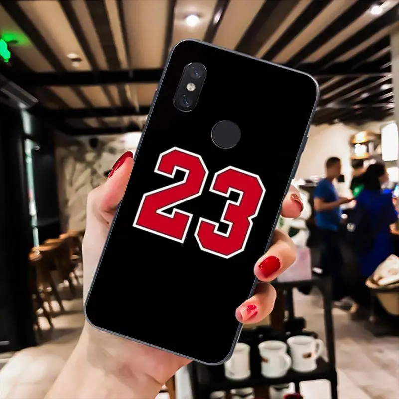 

Jersey Number Phone Case For Redmi 9A 8A 7 6 6A Note 9 8 8T Pro Max Redmi 9 K20 K30 Pro Black Silicone Soft TPU Case