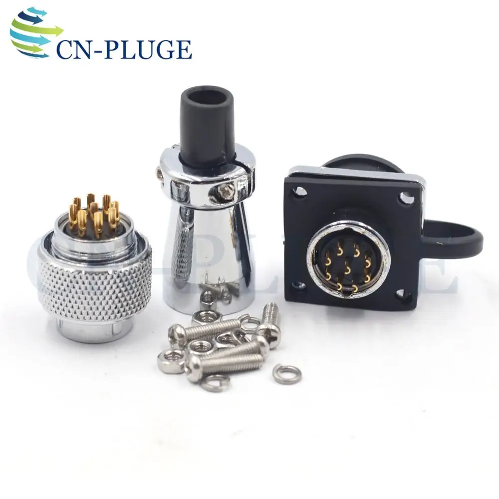 WS16 серии 9-контактный разъем Водонепроницаемый авиационные разъёмы светодиодный