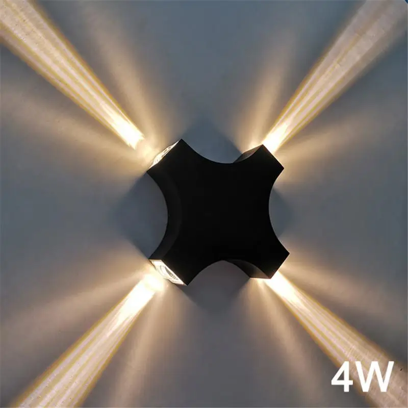 

4/12W Led Wall Lamp Outdoor Waterproof Garden Lighting Aluminum AC86-265 Indoor Bedroom Living Room Stairs Corridor Wall Light