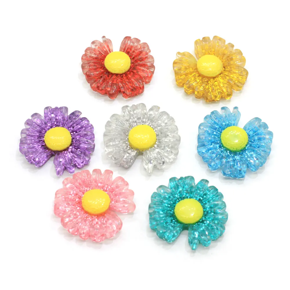 

50/100 шт блеск Дейзи цветок полимерные Стразы плоские с оборота альбом для вырезок из кабошона ремесла сделай сам украшения телефона Декор Го...