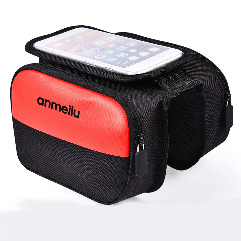 

6 Inch Waterproof Bicycle Bag Frame Front Top Tube Bike Cycling Bag Reflective Phone Case Touchscreen Bag MTB Bike Accessories