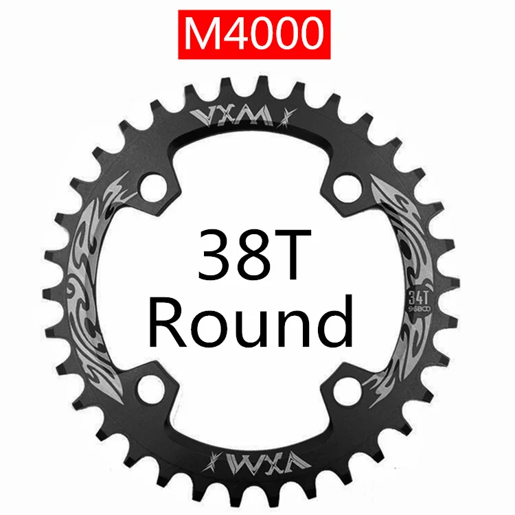 Black 38T Round VXM Велосипедная кривошипная и цепная цепь VXM 96BCD 32 T/34 T/36 T/38 T круглая узкая широкая цепь MTB дорожный велосипед шатун бензопилы запчасти для велосипеда - Цвет: Black 38T Round VXM