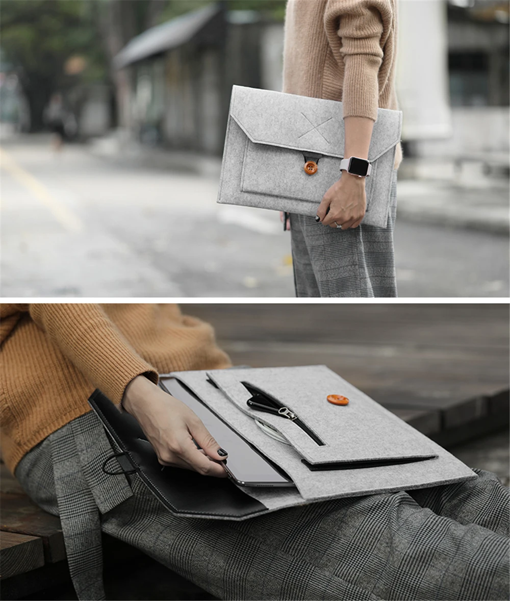 Модная шерстяная фетровая сумка для ноутбука чехол для Macbook Air Pro 11 12 13 15 Xiaomi lenovo для IPad ноутбука планшета сумка