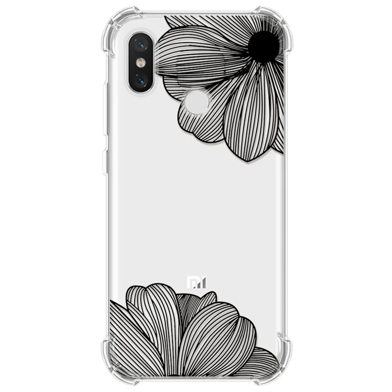 Прозрачный чехол с цветочной подушкой безопасности для Xiao mi Red mi 7 7A 6A 5 Plus K20 Note 4 4X5 6 7 Pro mi 9T A3 6 8 Lite 9 SE Play CC9 CC9e TPU - Цвет: sxyhhei
