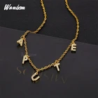 При индивидуальном заказе из нержавеющей стали ожерелья для женщин, сделай сам с возможностью ручной работы циркон ожерелье с буквами кулон-табличка с именем