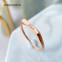 ainuoshi 18k gold promise engagement anniversary ring for women classic ring fine jewelry you can engrave lettering