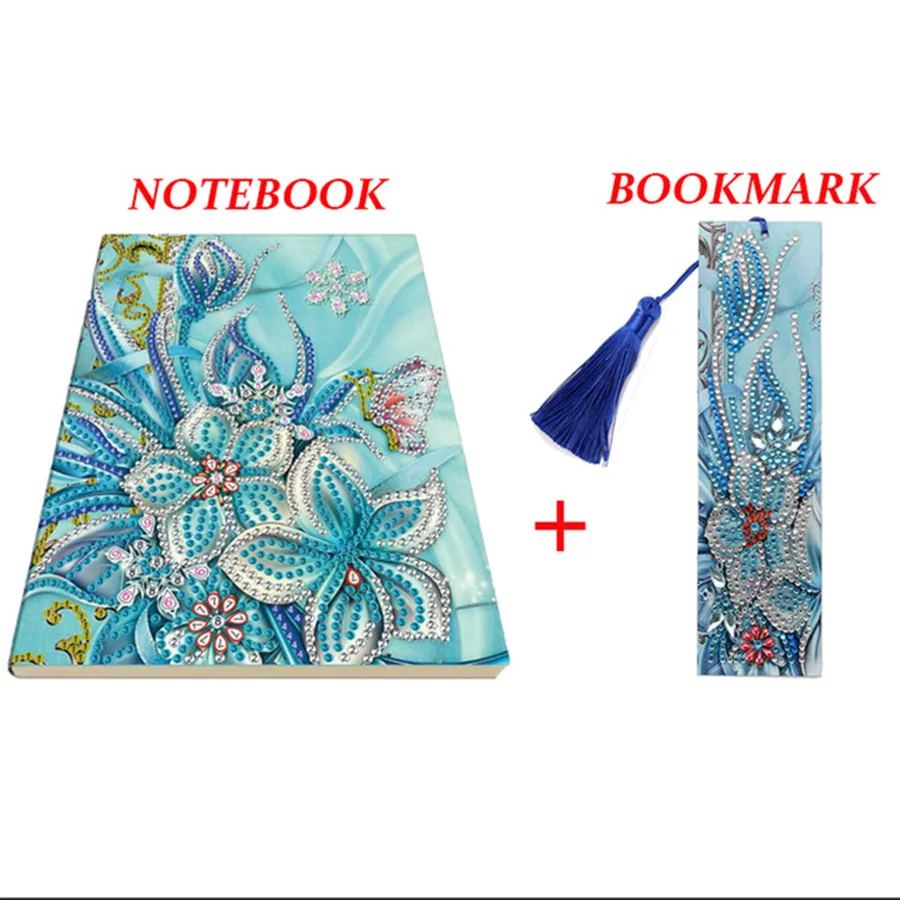 

DIY Butterfly Flowers Special Shaped Diamond Painting Notebook Bookmark A5 Sketchbook Notebook DIY Rhinestone Craft Gift