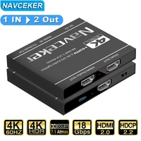 2022 best 4k hdmi splitter 1x2 hdmi 2 0 splitter 1 in 2 out hdmi audio extractor hdr hdmi2 0 splitter for ps4 apple tv xbox ps5