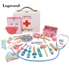 Деревянная образовательная игрушка в виде костюма доктора, имитация больницы инъекция, инструменты, для мальчиков и девочек, игрушки для ролевых игр