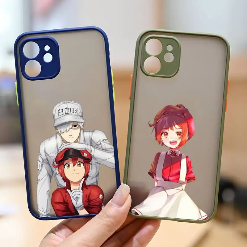 

Japan anime Working cell Phone Case matte transparent For iphone 11 12 13 6 s 7 8 plus mini x xs xr pro max cover